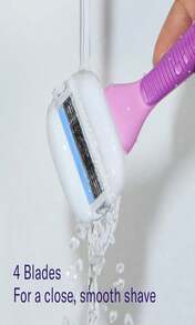 Flamingo Moisture Plus Women'S Razor Set - Razor Handle, 4 Blade Refills, Shower Holder - Fig - MàuA - Xem 7