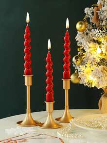 شمعتان حلزونيتان مخروطيتان، شمع طويل مجدول يدوي، شموع حلزونية، شموع عصا ملتوية، شموع عشاء شمعية، هدايا عيد الميلاد/عيد الميلاد/الزفاف (أحمر داكن، أبيض، وردي)