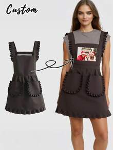 Grembiuli antipolvere personalizzati - Grembiuli senza maniche personalizzati in stile nordico per uomo e donna per la casa e la cucina, grembiuli personalizzati per cucina e cottura, grembiuli senza maniche antipolvere unisex, regali per feste, matrimoni, fidanzamenti, famiglia, feste, anniversari, Natale