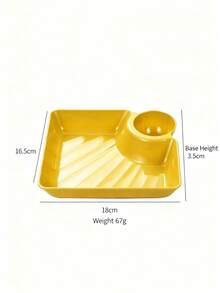 4-Piece Set Of Plates: Potato Chip Plate, Sushi Plate, Dumpling Plate, Square Dim Sum Plate, Reusable Food Container, Sauce Separation Plate, Dessert Plate - View 4