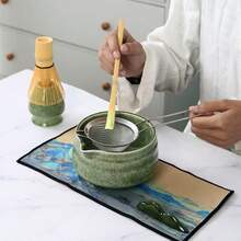 1pc/4pcs/7pcs Ceramic Matcha Bowl Set, Includes Matcha Whisk Holder, Matcha Whisk, Matcha Scoop, Japanese Tea Ceremony Set Gift Box