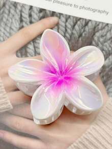 6pcs/1pc Multi-Functional Egg-Shaped Floral Hair Claw Clips, Hair Accessories, Headpieces, Tropical Print, Boho Style, Casual, Party, Streetwear, ABS Plastic Hair Claws, Hair Clips, Suitable For All Seasons, Can Securely Fix Buns, Firmly Hold Hair, Suitable For Women & Girls Daily Use, Festivals, Parties, Gifts, Non-Slip, Suitable For Thick & Thin Hair Flower Hair Clip Summer - Multicolor - View 17