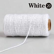 Rollo de 300M de cuerda de algodón blanco de 2mm - Cuerda artesanal resistente a granel para costura DIY, macramé, decoración de bodas y cumpleaños - Multicolor - Ver 21