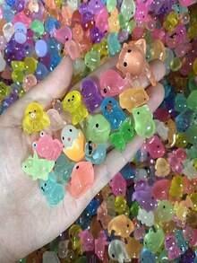 5/10/30/50/100 piezas Animales de resina que brillan en la oscuridad, Animales pequeños realistas de resina que brillan en la oscuridad, Decoración y ornamento de jardín de dibujos animados DIY, Paquete de regalo sorpresa, Para manualidades, casa de muñecas, bromas, decoración de jardín, figuras en miniatura, decoración y ornamento de jardín, estatuas en miniatura, tortugas, animales de resina, decoración y ornamento de mini jardín - Multicolor - Ver 9