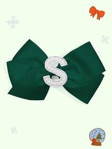 1pc 5-Inch 26pcs A-Z Pearl Letter Personalized Hair Clip For Girls, Ponytail Holder, Suitable For Holiday Party, School Graduation, First Day Of School, Classroom - Dark Green - View 12