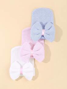 3/4/5件套婴儿新生儿帽子套装，打结针织帽，柔软舒适，适合0-6个月的婴儿男女宝宝。 - 彩色 - 查看 13