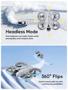 AXNEN 2026 Upgraded E69 Drone With Dual Cameras, Equipped With FPV Transmitter Remote Control, Speed Adjustment, Optical Flow Hovering, Cool Lighting, Headless Mode, One-Key 360° Flip, Easy For Beginners - Perfect Gift For Halloween And Christmas.