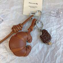 Porte-clés croissant INS, charm créatif pour sac, porte-clés de voiture