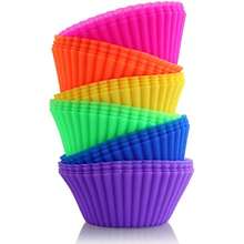 12/ 24pcs Reusable Dopamine Silicone Baking Cups, Suitable For Parties, Family Gatherings, Halloween Home Baking Muffins And Cupcakes, With Easy-To-Demold Baking Molds - Multicolor - View 2