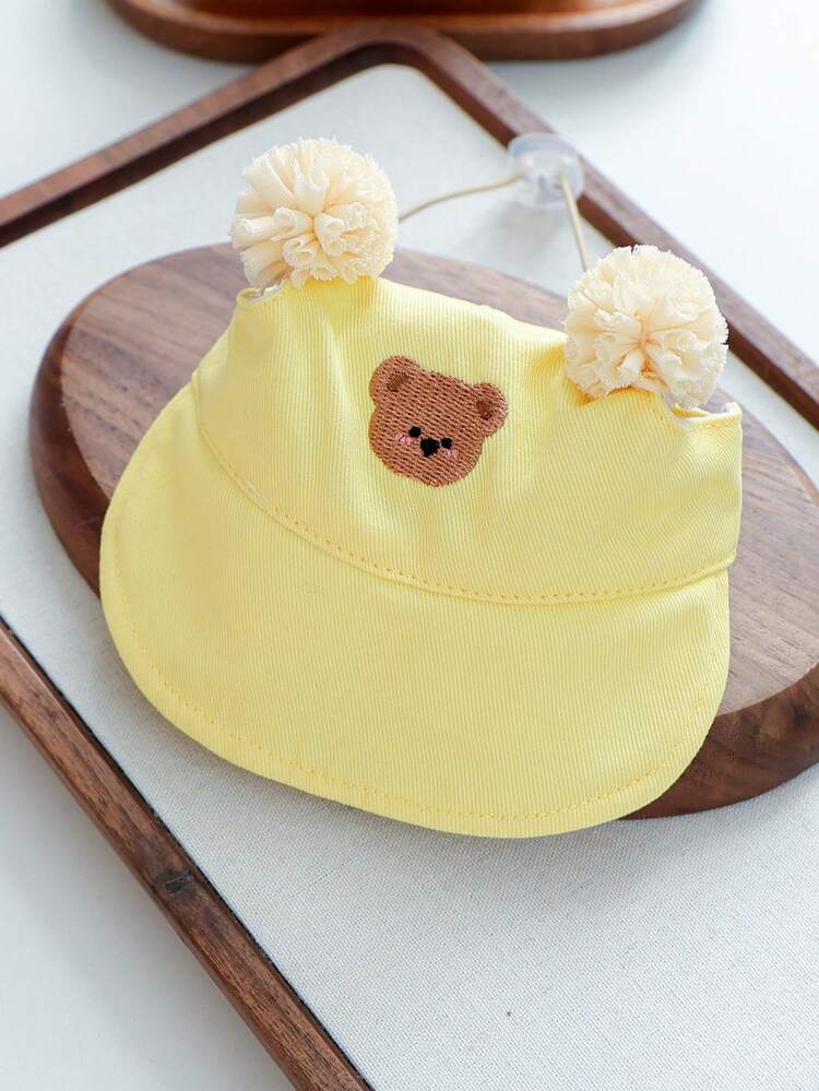 PETCIRCLE 1件寵物配件 狗狗貓咪小型犬幼犬 快樂小狗 泰迪 比熊 博美 可愛寵物戶外街拍防曬配件 球形熊太陽帽 - 黃色 - 黃色 - 查看 2