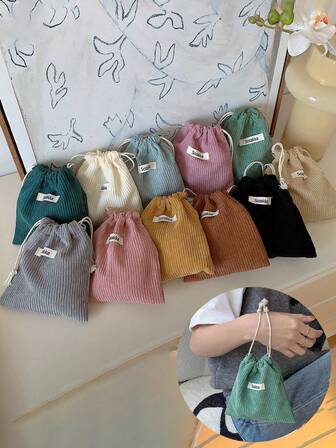 Mini Drawstring Makeup Bag, Portable Makeup Bag, Data Cable Storage Bag, Travel Cosmetics Storage Bag, Women'S Lipstick Storage Drawstring Bag, Party Gift, Wedding Candy Bag, Makeup Bag, Makeup Tool, Makeup Brush Storage Bag, Travel Storage Bag, Toilet Organizer And Coin Wallet, Travel Essentials, Travel Accessories