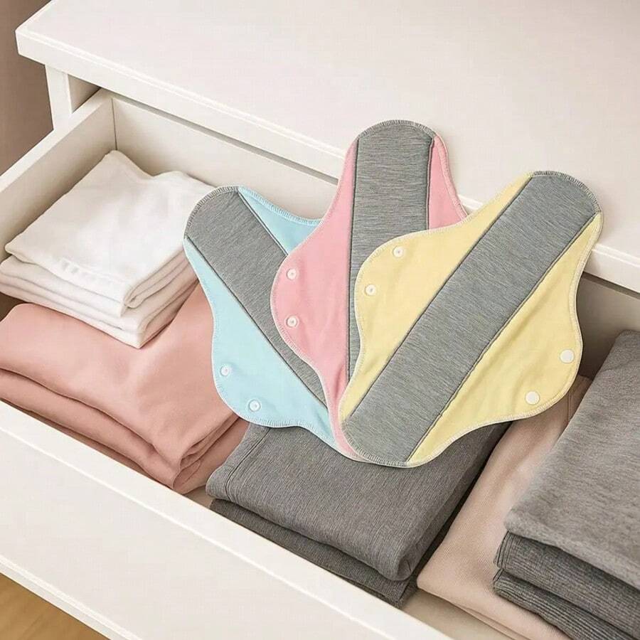 Adult Washable Sanitary Pads 2-Pack - Reusable Cotton Pads For Women, Seniors And Adults, Leak-Proof And Comfortable, Daily Use, Random Colors