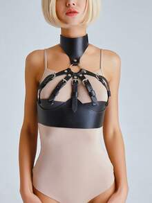 Leather Cage Bra  Bondage Harness Sexy Chest Leather Belt Valentine's Day Gift Ladies' Harness Leather