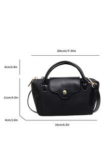 Women's Fabric Nylon Mini Crossbody Bag, Magnetic Snap Dumpling Bag, Casual Cute Fashion Handbag - Black - View 4