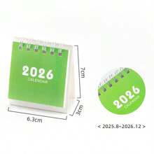 1 pieza Calendario de escritorio 2026, calendario de escritorio simple y fresco, calendario de escritorio mini de dibujos animados - Una pieza - Ver 12