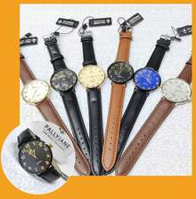 Pallyjane Men's Leather Watch With Black Strap - Vàng - Xem 3