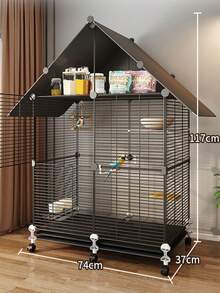 Large Bird Cage, Luxury Villa For Parrots, Macaws, Cockatoos, Finches, With Feeder And Perch