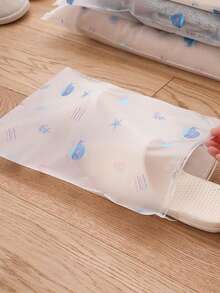 1/10PCS Whale Print Travel Storage Bag, Transparent PVC Clothes Sorting Bag, Waterproof Zipper Underwear Packing Bag,Transparent Sealed Underwear Organizer, Travel Luggage Packing Pouch