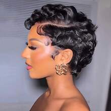 Culry Lace Front Wig For Women Short Bob Wig Human Hair Pre Plucked Pixie Cut Wig 13x4 Lace Wig With Baby Hair 1B Color 200% Density - Ginger - View 2