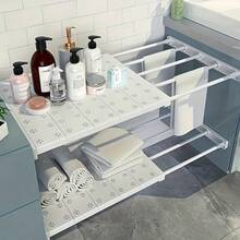 1pc Adjustable Cabinet Shelf, Extendable Sink Organizer Rack, Multifunctional Space-Saving, Suitable For Kitchen, Bathroom, Closet Storage - White - View 4