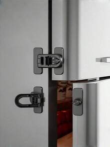 2 件通用冰箱和冰柜门锁，多功能安全锁，易于安装，无需电力或电池 - 彩色 - 查看 2