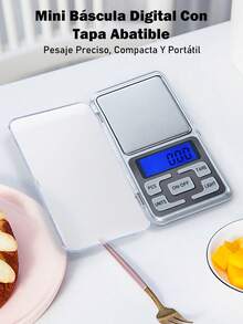 1 pieza Báscula electrónica digital de bolsillo mini de alta precisión para calibración de joyería, diamantes, oro, monedas; báscula de pesaje portátil 500g/0.01g con función de conteo, pantalla LCD azul g/tl/oz/ct/gn. - Plateado - Ver 3