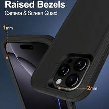 Suitable 17/16/15/14/13 Series Three-Layer Thickened Heavy-Duty Protective Case, Heavy-Duty Anti-Fall Full-Body Strong Shockproof Three-Layer Sturdy Protective Mobile Phone Case, 3-In-1 Sturdy And Durable Protective Case, Halloween, Christmas, Easter And Thanksgiving, Perfect Male/Girlfriend Holiday And Birthday Gift Selection - Cam Đen - Xem 4