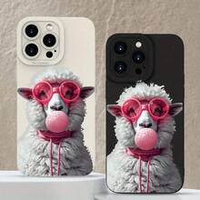 Una funda para teléfono con un lindo patrón de corderito, diseñada para ser linda, a la moda, creativa, personalizada, moderna, hermosa y divertida - el regalo perfecto para las fiestas.Es a prueba de golpes y resistente a caídas, resistente a la suciedad y duradero, adecuado para  17/17 Pro/17 Pro Max/17 Air/ 16/16 Pro/16 Pro Max/16 Plus/ 15/15 Pro Max/15 Pro/15 Plus/ 14/14 Pro/14 Plus/14 Pro Max/ 13/13 Pro/13 Pro Max/12/12 Pro/12 Pro Max/11/11 Pro/11 Pro Max/XR/X/XS/XS Max. Es el regalo de cumpleaños perfecto para novias, novios, esposos, esposas, amigos o para uno mismo, innovador y a la moda, adecuado tanto para hombres como para mujeres. - Blanco 2606 - Ver 3