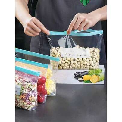 60个/包自封冷冻袋，加厚可重复使用微波炉密封袋，适用于食品储存和整理，可选尺寸：50个/40个/30个/25个/20个/15个/10个/1个