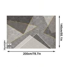 1pc Light Gray Geometric Abstract Art Area Rug, European And American Rectangular Soft Faux Wool Washable Carpet, Suitable For Living Room, Bedroom, Entrance, Bathroom, Hallway, Patio, Kitchen, Indoor Outdoor, All Season Large Size Mat, Home Decor - Multicolor - View 14