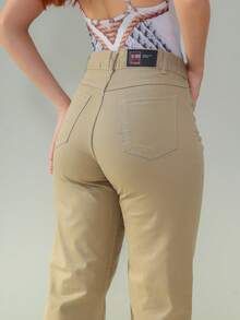 Wide Leg Feminine Plain - Caqui - Ver 2
