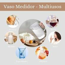U Chef Vaso Medidor de Vidrio con Asa, Taza medidora con tres escalas (Oz, taza, Ml/CC) y Boquilla Antiderrames, Jarra Medidora para Cocina o Restaurante, Fácil de leer.(500ml) - 500 ml - Ver 7