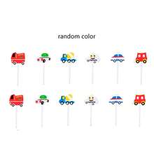 6pcs/12pcs Random Color Cartoon Car & Fruit Cocktail Picks, Cute Car Cake Toppers - Multicolor - View 5