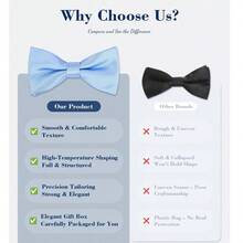 Solid Color Bow Tie For Men, Suitable As Gift For Boyfriend, Also Can Be Worn For Meetings, Banquets And Performances,Festival,Graduation Gift - Baby Blue - View 6