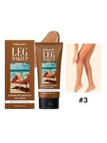 Leg Makeup Cream, Airbrush Effect, Waterproof & Long-Lasting Leg Foundation, 3 Shades: Natural Glow, Medium Glow & Bronze Glow, Smooths Imperfections, Evens Skin Tone, Lightweight & Moisturizing, Perfect For Flawless Legs & Body Highlight - 彩色 - 查看 10