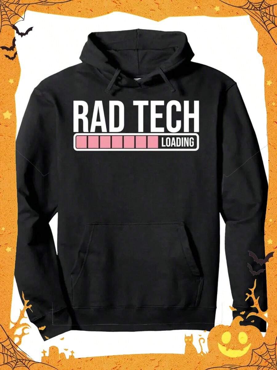 Rad Tech Loading Pullover Hoodie For Teens, Crew Neck Sweatshirt, Ultra Soft, Breathable, Casual Loose Y Long Sleeve Hooded Sweats,Fall Hoodies,Men's Fall Clothes,Street Wear,Halloween,Mens Hoodies,Y2k Clothes,Jesus Hoodie,Thanksgiving Day,Nightmare Before Christmas,Christmas - Black - View 1