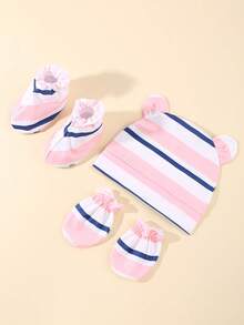 3/4/5件套婴儿新生儿帽子套装，打结针织帽，柔软舒适，适合0-6个月的婴儿男女宝宝。 - 彩色 - 查看 24