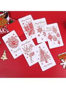 6/8 张装圣诞贺卡，带信封，6 种独特设计，有趣的节日祝福，盒装办公用品，适合感恩节、万圣节、生日、祝贺、感谢 - 多色 - 查看 3