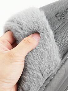 Men's Thick Sole Plush Slippers, Warm And Windproof Winter House Shoes, Memory Foam Soft And Warm Indoor Slippers, Men's Non-Slip Comfortable Bedroom Slippers, Grey - Light Grey - View 4