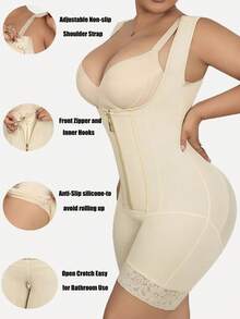 With Waist Cinching, Abdominal Tightening, Hip Lifting, High-Waisted Mid-Thigh Shapewear Romper,And Body Hugging Corset