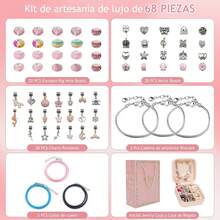 YRBOGJ 66PZAS Kit para Hacer Pulseras, Kit de Pulseras para Niña con Caja de Regalo y Bolsa Cosas para Hacer Pulseras, Adecuado para Cumpleaños, Regreso a Clases y Regalos del Día del Niño para niñas de 8 a 12 años. - 1 - Ver 1