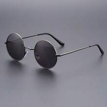 1 件复古时尚椭圆形小框男女通用太阳镜，赏心悦目 - 彩色 - 查看 8