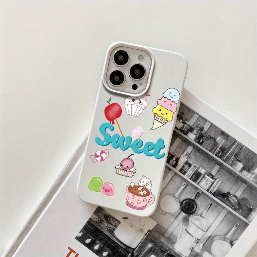 Fundas y carcasas protectoras para teléfono con diseño en inglés y orificios grandes. Compatibles con phone 16 Pro Max, 16, 15 Pro, 14, 14 Plus/14 Pro Max, 13, 13 Pro, 12 Pro, 11/11 Pro. Regalos para cumpleaños y festividades - Blanco - Ver 1
