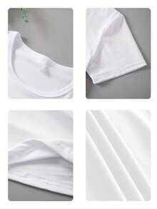 Camiseta con estampado gráfico de gatito lindo, de manga corta y cuello redondo, para uso casual en primavera y verano, de tela suave y agradable a la piel, para uso diario, de manga corta y cuello redondo, cómoda camiseta de mujer para uso casual, ropa de verano