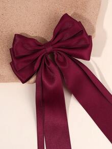 1 دبوس شعر فيونكة ذيل طويل من الساتان للبنات، فيونكة شعر أنيقة بلون صلب مناسبة للاحتفالات والحفلات العائلية والاستخدام اليومي والعطلات، هدية للبنات المراهقات، إكسسوار شعر فينتاج