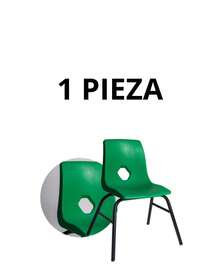 Silla infantil apilable, con asiento y respaldo en una sola pieza tipo concha de polipropileno - Verde - Ver 3