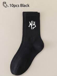 40pcs/30pcs/24pcs Unisex Comfortable Sports Socks, Men's Long Socks For Sports And Training, Women's Long Socks For Casual And Business Wear, Antibacterial, Soft, Black And White, Odor-Resistant, Moisture-Wicking, Lightweight And Comfortable, Suitable For Autumn/Winter, 20pcs/10pcs/8pcs/6pcs/4pcs/2pcs Set, Autumn