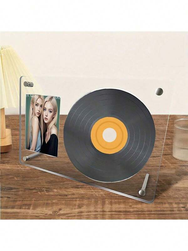 Marco de fotos de disco CD, soporte de exhibición de acrílico HD, caja de almacenamiento de polvo de pequeña tarjeta de registro de álbum, soporte de exhibición de tarjeta de foto de álbum de ídolo, marco de fotos, decoración de álbum transparente de acrílico, gran regalo, decoración de mesa y hogar