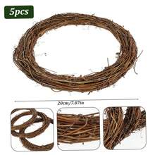 3pcs Natural Grapevine Wreath Rattan Wreath Dried Round Ring For DIY Christmas Craft, Front Door Wall Hanging, Wedding And Party Decor, Photo PropsTwig