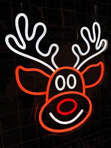 Christmas Deer Decorative Neon Light Sign, Indoor Holiday Atmosphere Lamp
